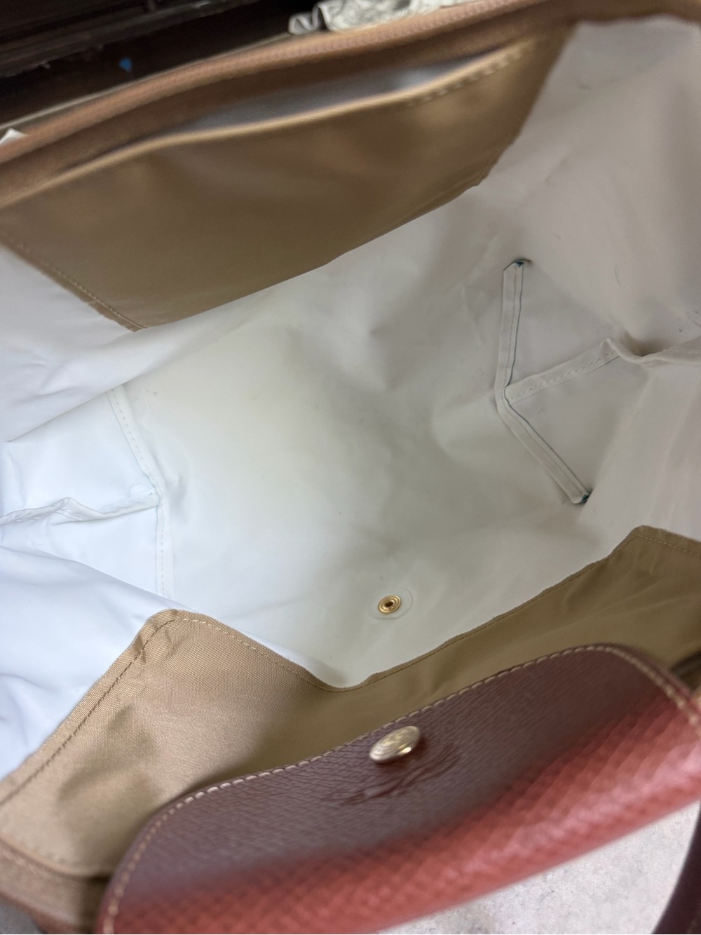 LONGCHAMP Le Pliage S Handbag Olive Short Handle Tote - Picture 8 of 9